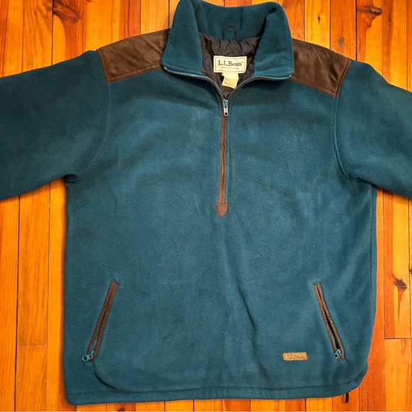 Vintage L.L. Bean Fleece Quarter Zip Pullover Sweatshirt - Picture 3 of 7